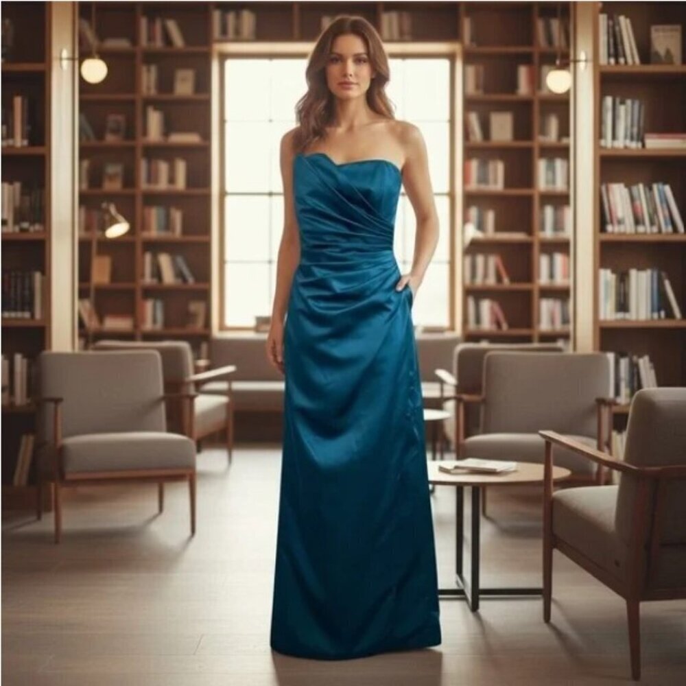 Sophia Tolli - Jade Satin Full Length Dress - 6